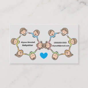 Carte De Visite Les enfants en caricature jouent à la Babysitter 
