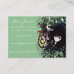Carte De Visite Les filles d'Anime tournoient et la paix
