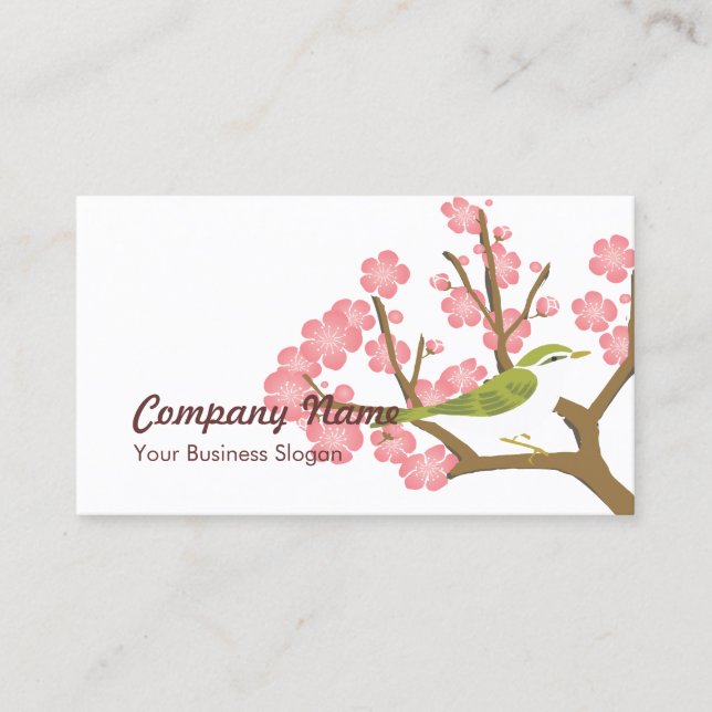 Carte De Visite Les fleurs de cerisiers japonais Sakura (Devant)