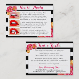 Carte De Visite Les fleurs roses sur noir et blanc s'appliquent et