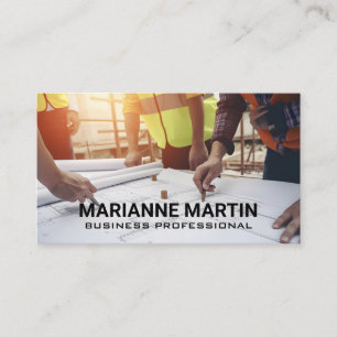 Carte De Visite Les ingénieurs qui examinent les plans