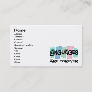 Carte De Visite Les langues sont Forever