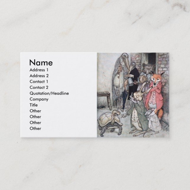 Carte De Visite Les lièvres et la tortue (Devant)