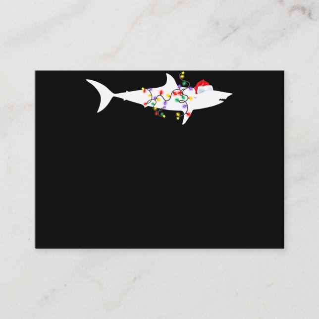Carte De Visite Les lumières de Noël des requins amusants Cadeaux  (Devant)