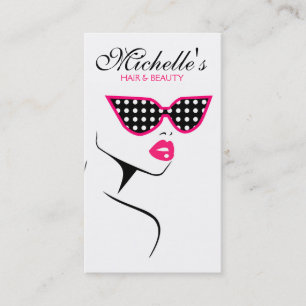 Carte De Visite Les lunettes de soleil pointillées par rose