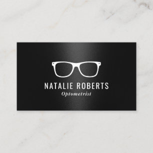 Carte De Visite Les lunettes d'yeux optométristes noir élégant