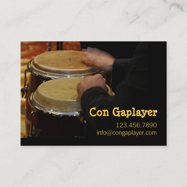 Carte De Visite les mains des congaplayer sur l'instrument (Devant)