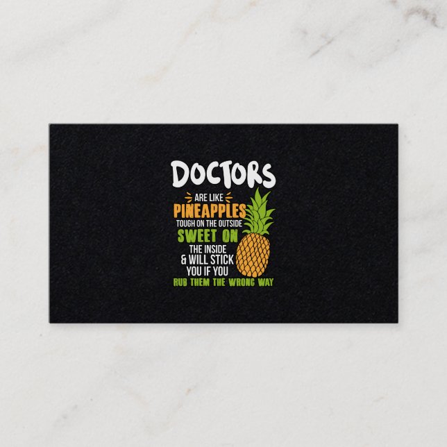 Carte De Visite Les Médecins Sont Comme Des Ananas. (Devant)