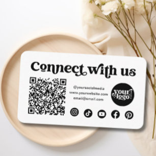 Carte De Visite Les Médias Sociaux Se Connectent Avec Nous Qr Code