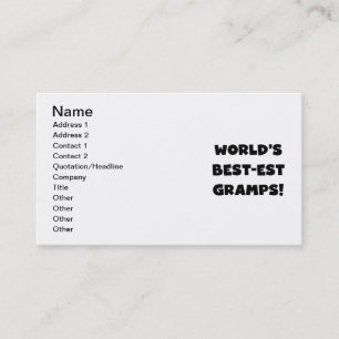 Carte De Visite Les meilleurs cadeaux de Gramps du monde de Black