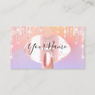 Carte De Visite Les ongles confectionnent les gouttes violettes ro