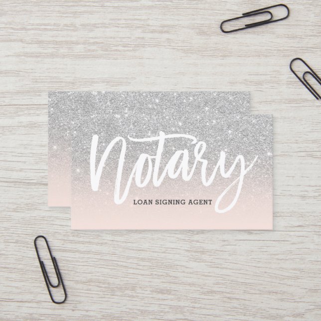 Carte De Visite Les parties scintillantes d'argent de typographie (Devant/Arrière en situation)