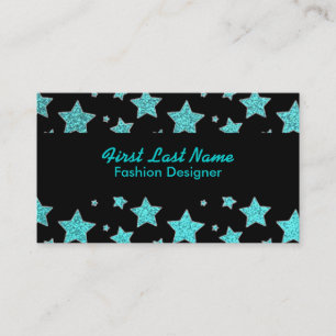 Carte De Visite Les parties scintillantes noires turquoises