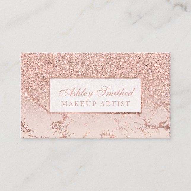 Carte De Visite Les parties scintillantes roses modernes d'or (Devant)