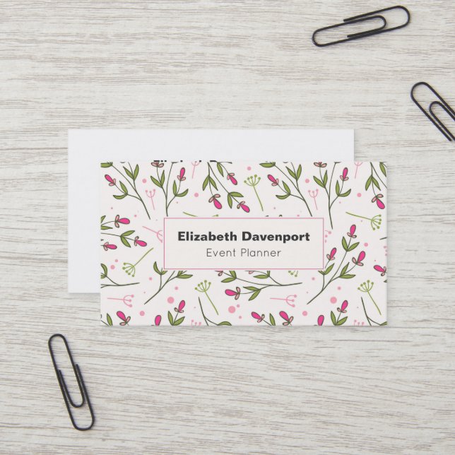 Carte De Visite Les Patters de Pink and Green (Devant/Arrière en situation)