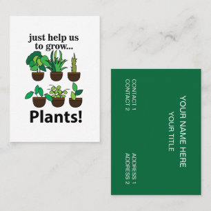 Carte De Visite Les plantes nous aident juste à faire pousser des