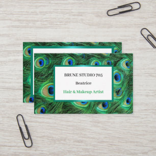 Carte De Visite Les plumes de la queue de Shiny Peacock sont natur