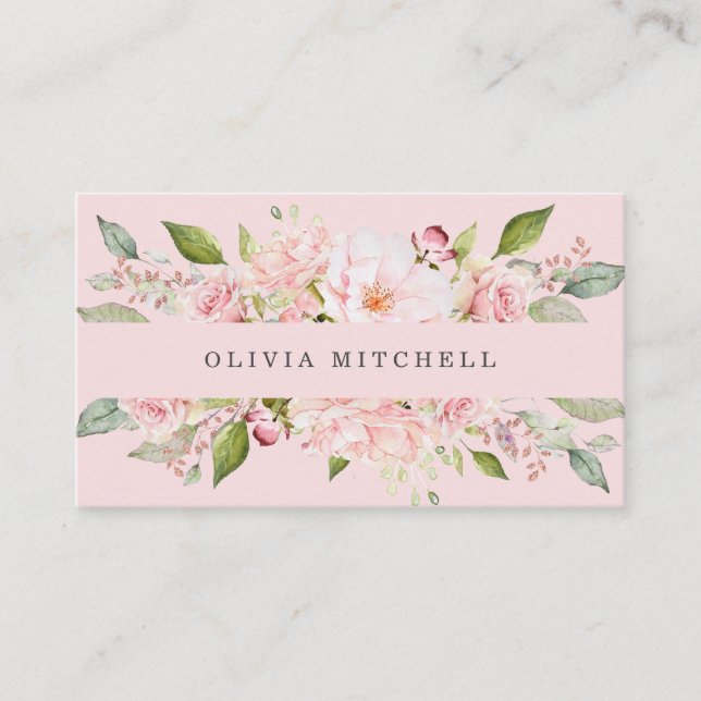 Carte De Visite Les roses assez roses rougissent dessus le rose | (Devant)
