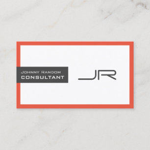Carte De Visite L'espace encadré moderne avec le gris rouge blanc
