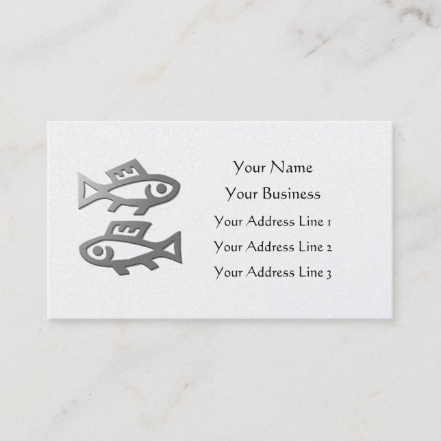 Carte De Visite L'étoile de zodiaque de Poissons signent dedans (Devant)