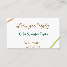 Carte De Visite Let's get ugly Christmas ugly sweater Partyorange