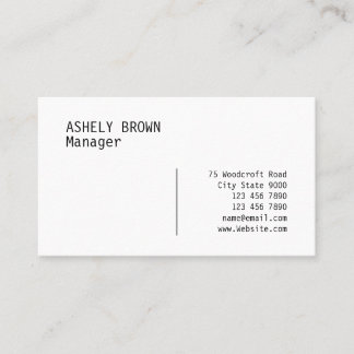 Carte De Visite Letterpress Modern Professional