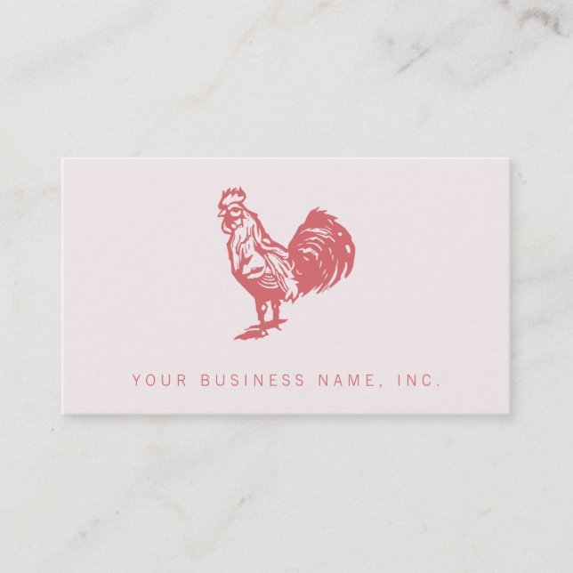 Carte De Visite Letterpress Style Red Roster (Devant)