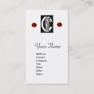 Carte De Visite LETTRE C MONOGRAMME BLANC NOIR, GEM Pearl ROUGE