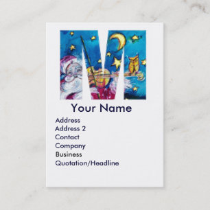 CARTE DE VISITE LETTRE DE NOËL M / MONOGRAM PÈRE NOËL INSPIRÉ