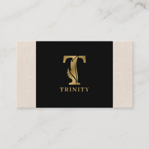 Carte De Visite Lettre de tons or T décoratif floral