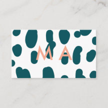 Lettre homme monogramme pastel orange à pois bleus