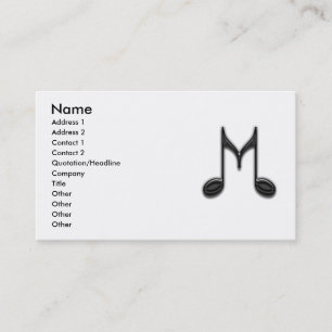 Carte De Visite Lettre musicale de "M"