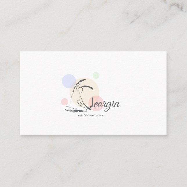 Carte De Visite Lettre Pilates G Pose | Lettre monogramme G Pilate (Devant)