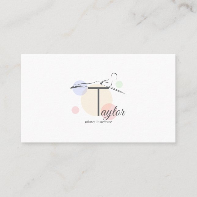 Carte De Visite Lettre Pilates T Pose | Lettre monogramme T Pilate (Devant)