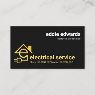 Carte De Visite Lettre professionnelle minimaliste E Electricien