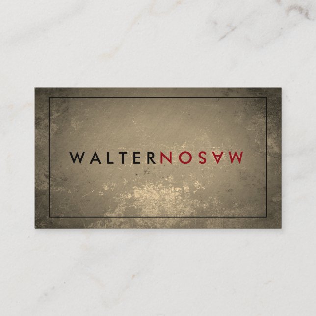 Carte De Visite Lettre Retourner rustique avec bordure (Devant)