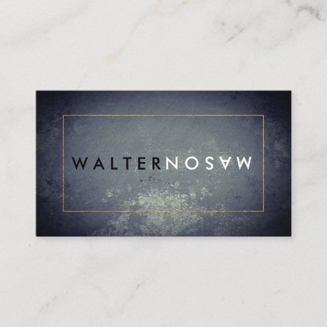 Carte De Visite Lettre Retourner rustique avec bordure (Devant)