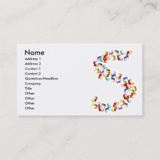 Carte De Visite Lettre S fabriquée à partir de les graphiques