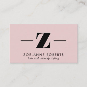 Carte De Visite LETTRE Tendance Rose-Brousse Z Maquillage de cheve