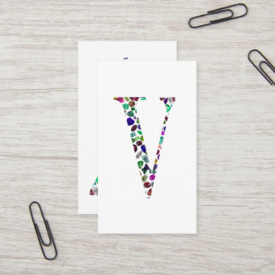 Carte De Visite Lettre V Monogramme