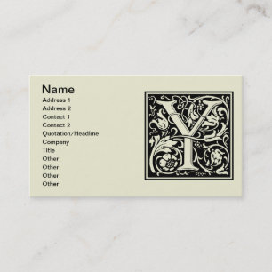 Carte De Visite Lettre Y Monogramme médiéval Art Nouveau