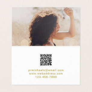 Carte De Visite Lettres couleur or moderne avec code QR photo