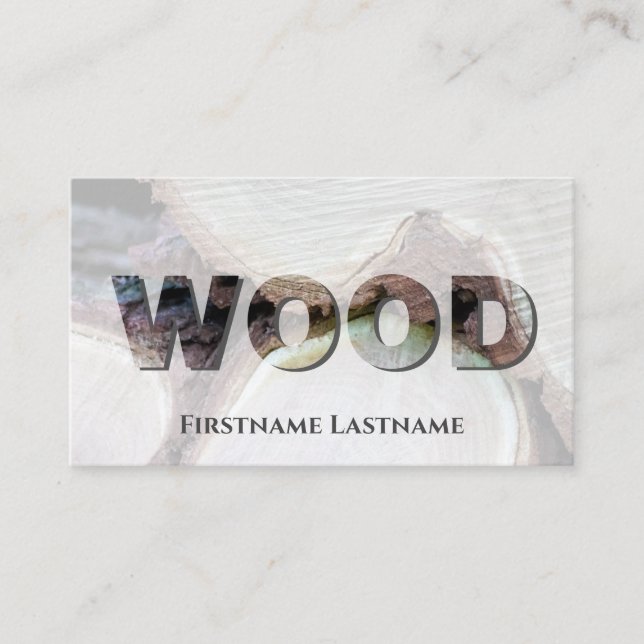 Carte De Visite Lettres en bois 100% naturel (Devant)