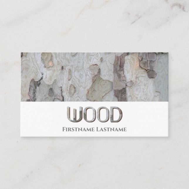 Carte De Visite Lettres en bois 100% naturel biologique (Devant)