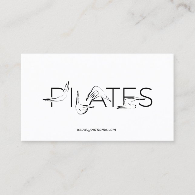 Carte De Visite Lettres Pilates Instructor Pilates (Devant)