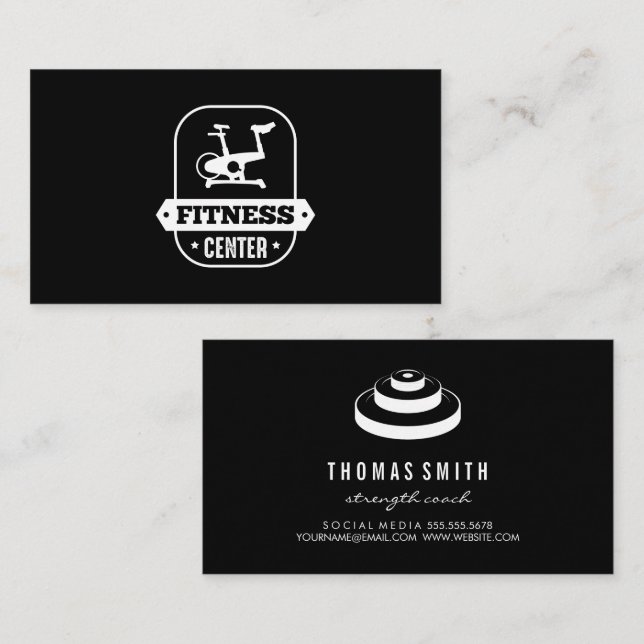 Carte De Visite Levage du poids | Fitness | Formateur personnel (Devant / Derrière)
