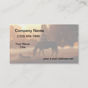 Carte De Visite Lever de soleil brumeux de chevaux