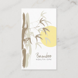 Carte De Visite Lever du soleil jaune Zen feuilles de bambou orien