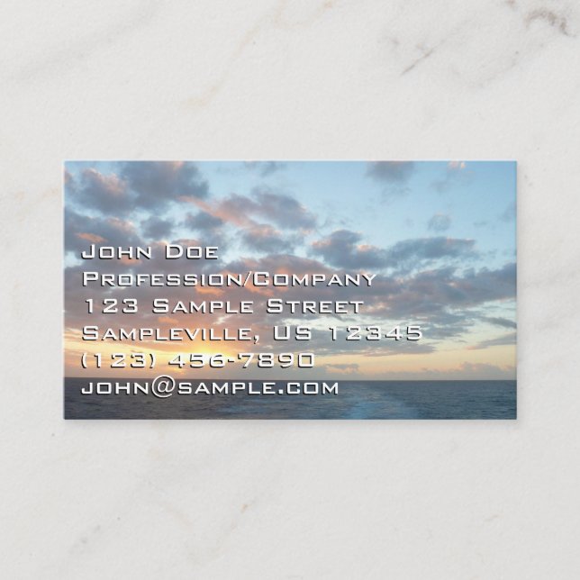 Carte De Visite Lever du soleil sur Sea I Pastel Seascape (Devant)