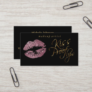 Carte De Visite Lèvres à preuve Kiss - Parties scintillant Rose et